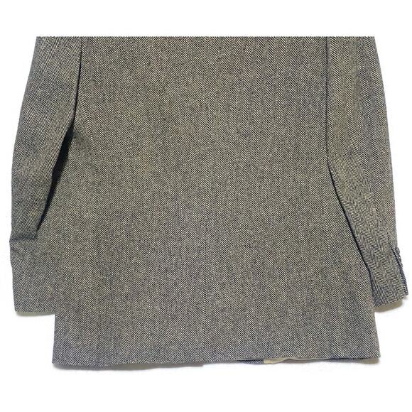 Lands End Blazer Jacket Men's Size 42L Black Brown Stripes Wood and Lambswool - Picture 7 of 10